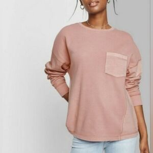 Wild Fable Pink Long Sleeve Jersey Top